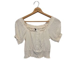Feminine Milkmaid Prairiecore Swiss Dot Shabby Chic Crop Top